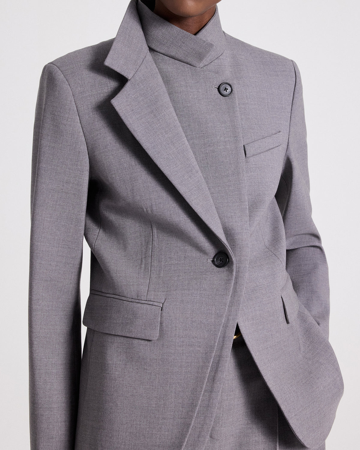 TWP Medium heather grey The Double Take Blazer in Soft Finish Stretch Wool view 2