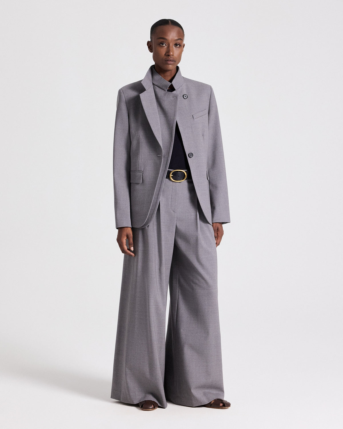 TWP Medium heather grey The Double Take Blazer in Soft Finish Stretch Wool view 3