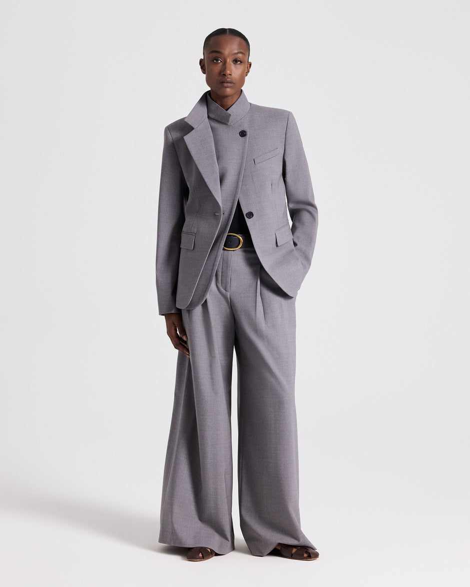 TWP Medium heather grey The Double Take Blazer in Soft Finish Stretch Wool view 5