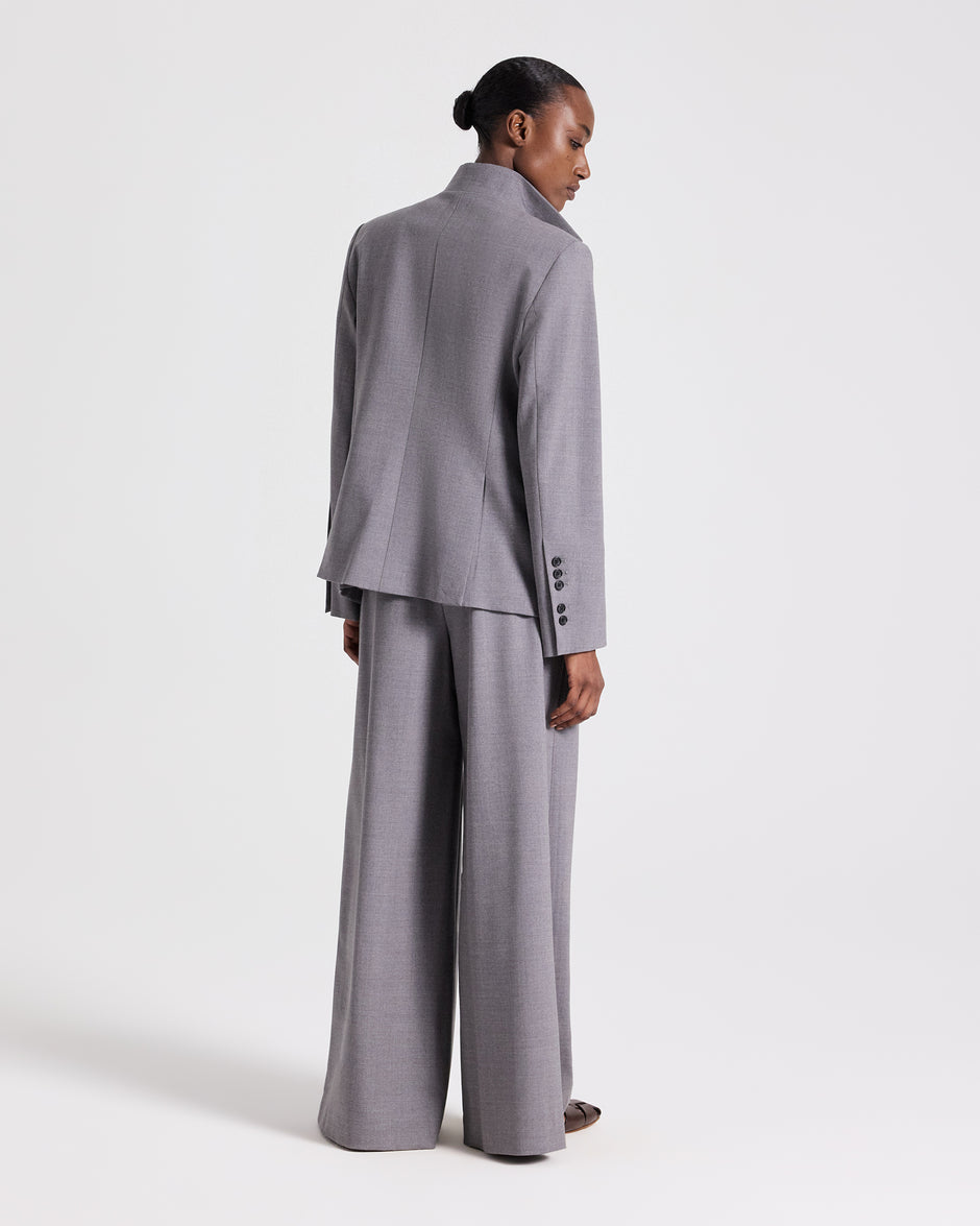 TWP Medium heather grey The Double Take Blazer in Soft Finish Stretch Wool view 6