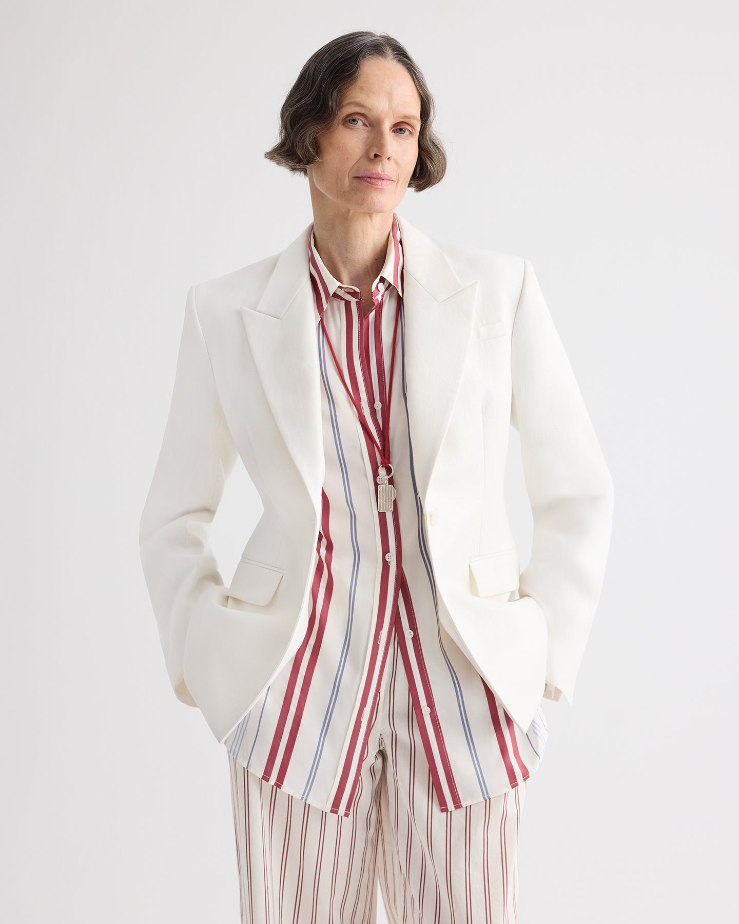 TWP Ivory Jasper Blazer in Chintzed Linen view 1