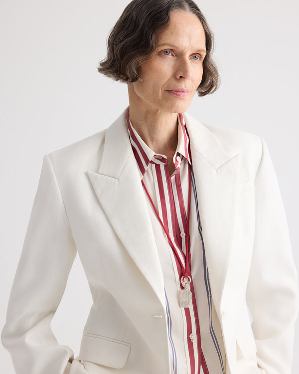 TWP Ivory Jasper Blazer in Chintzed Linen view 3
