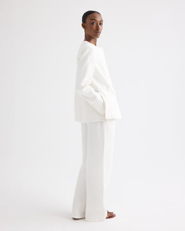 TWP Ivory Cecelia Blazer in Washed Linen view 3