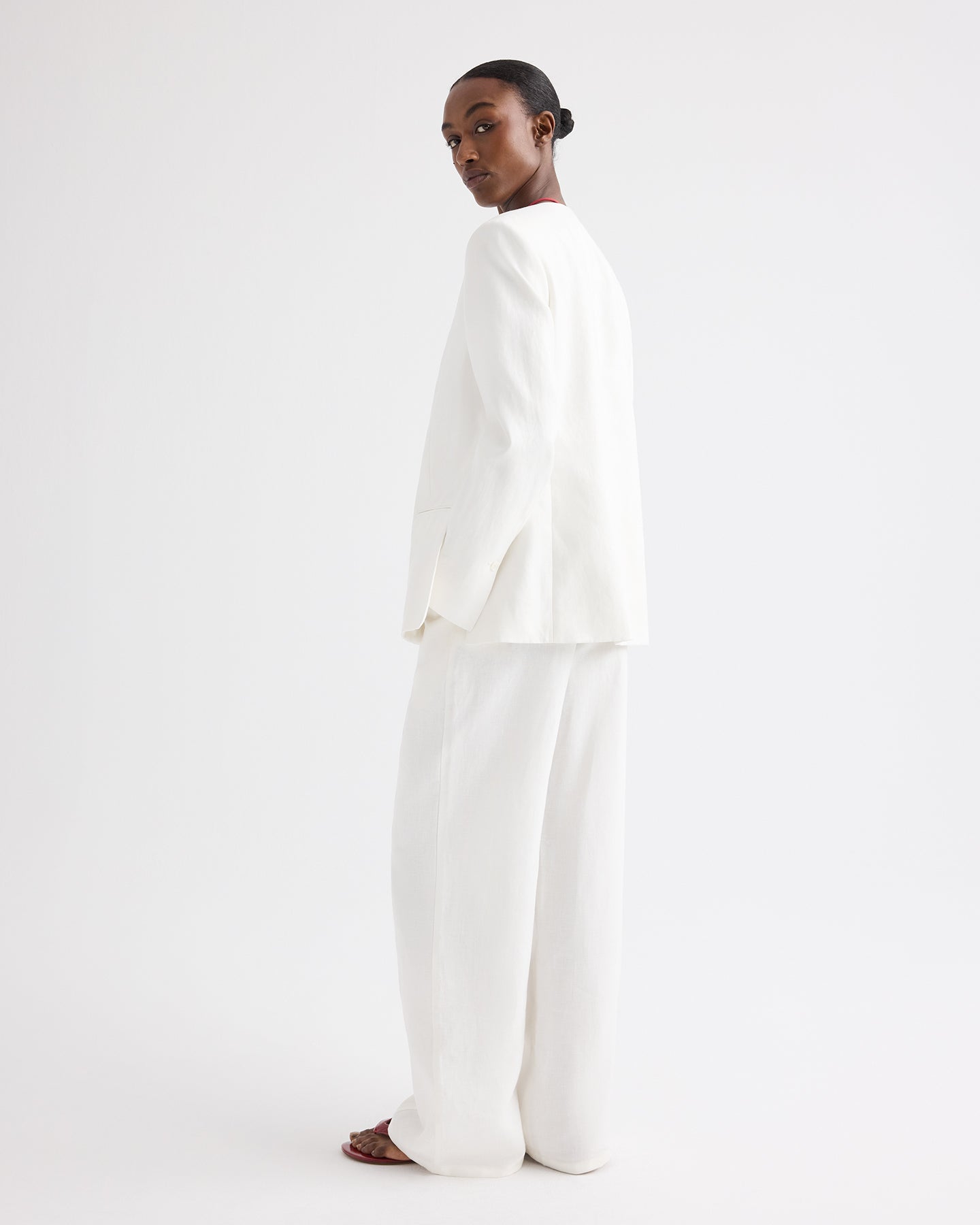 TWP Ivory Cecelia Blazer in Washed Linen view 4