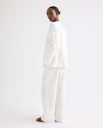 TWP Ivory Cecelia Blazer in Washed Linen view 4