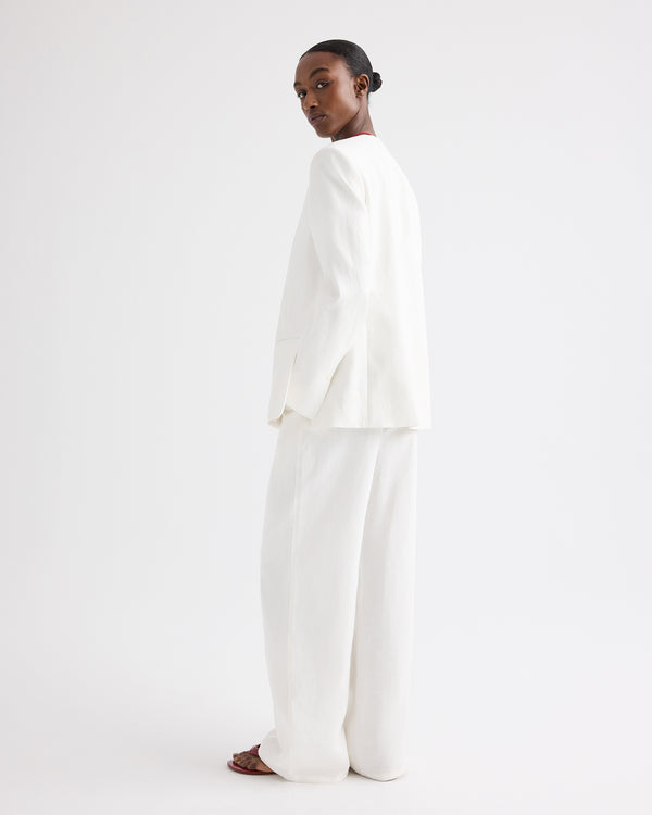 TWP Ivory Cecelia Blazer in Washed Linen view 4