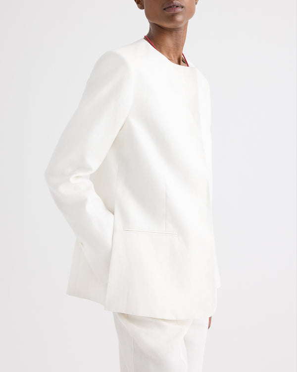 TWP Ivory Cecelia Blazer in Washed Linen view 1