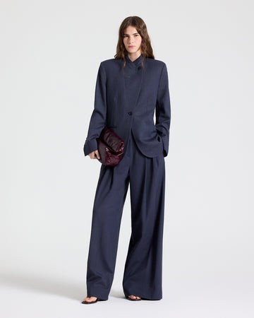 TWP Indigo Buttoned Up Blazer in Italian Wool Suiting view 1