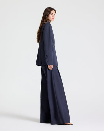 TWP Indigo Buttoned Up Blazer in Italian Wool Suiting view 2