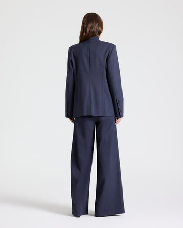 TWP Indigo Buttoned Up Blazer in Italian Wool Suiting view 3