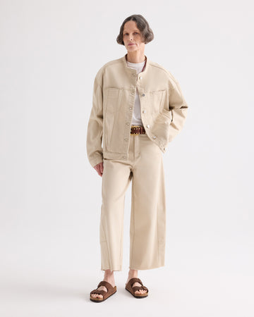 TWP Sandshell Dawson Jacket in Sandshell Denim view 3