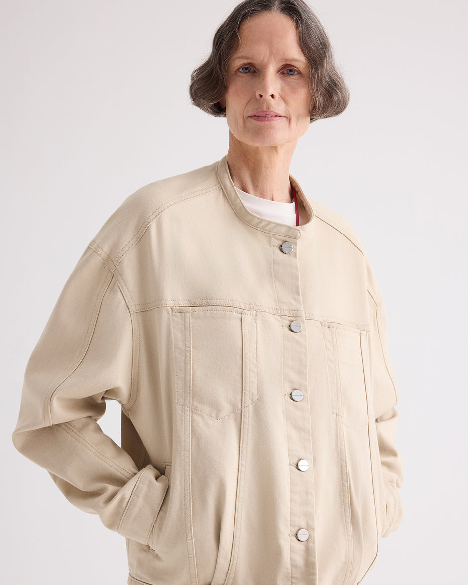 TWP Sandshell Dawson Jacket in Sandshell Denim view 2