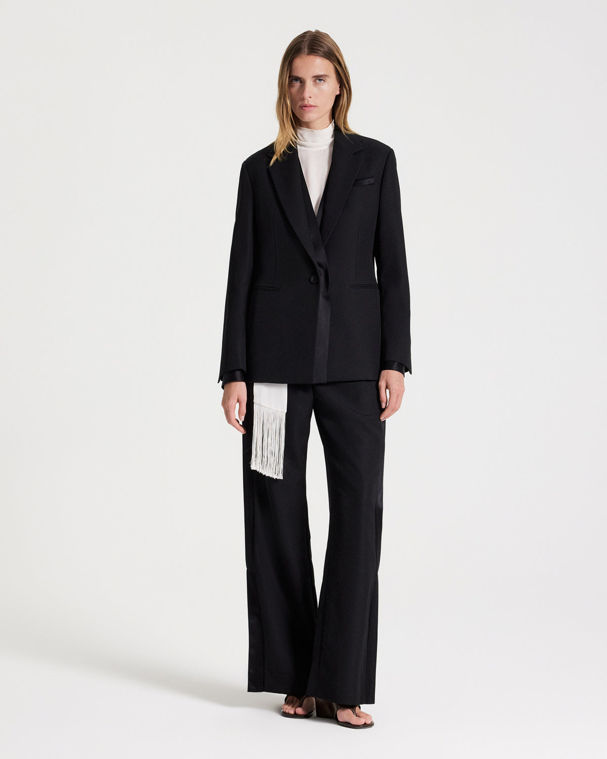 TWP Black The Walker Blazer in Compact Tux Wool view 4