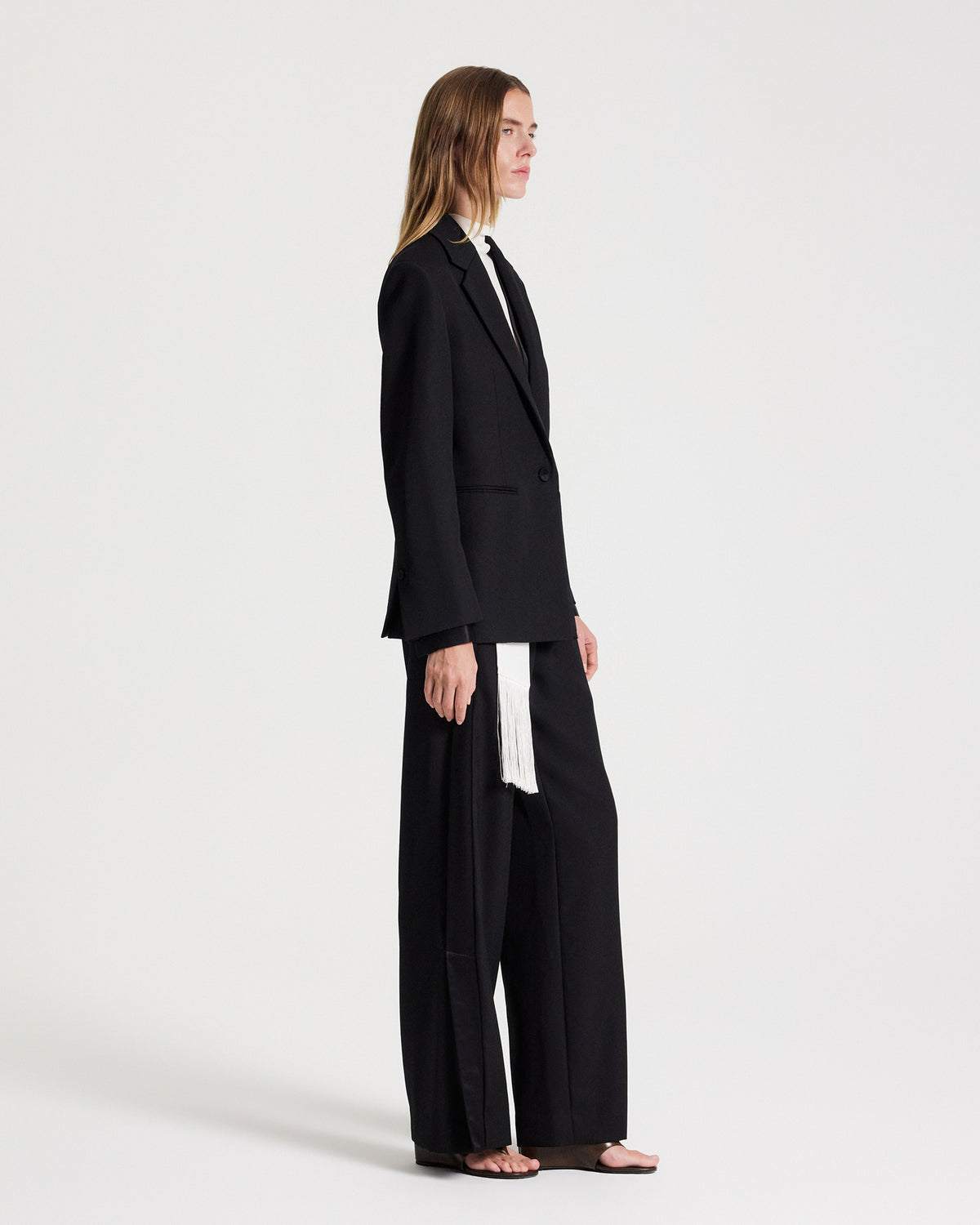 TWP Black The Walker Blazer in Compact Tux Wool view 5