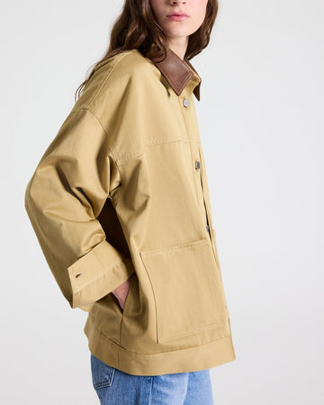 TWP Khaki / bison Barn Jacket Combo in Water Repellent Cotton view 2