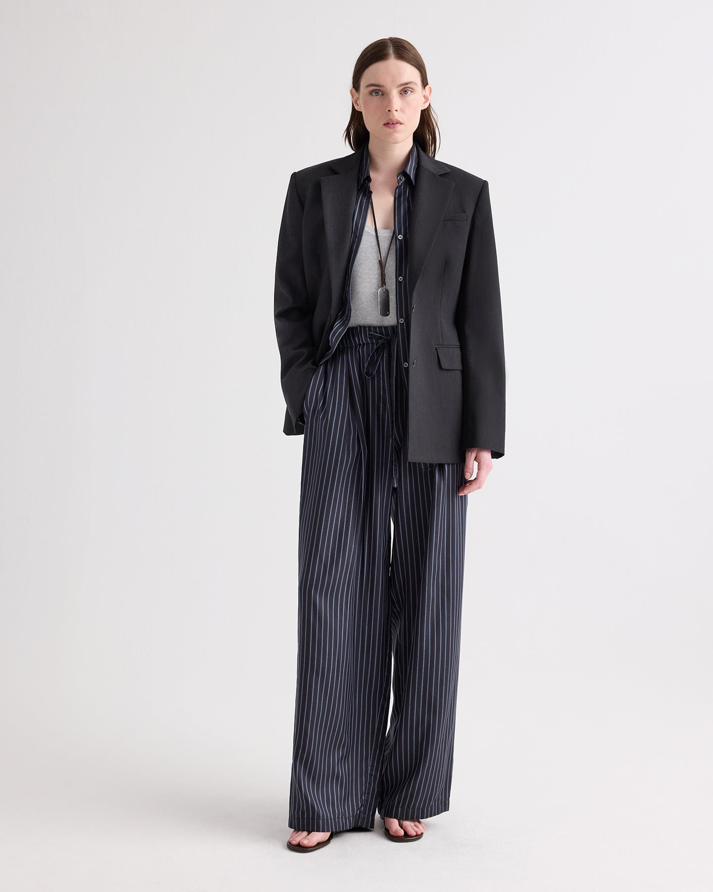 TWP Smoke Notched Sloped Blazer in Italian Wool Twill view 3