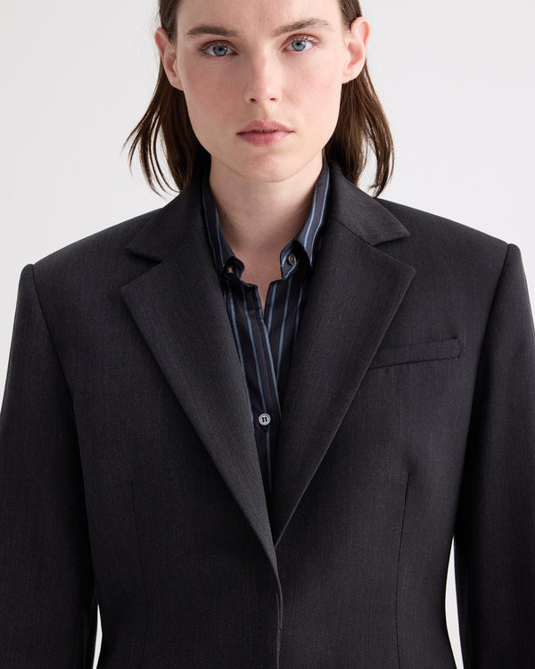 TWP Smoke Notched Sloped Blazer in Italian Wool Twill view 2