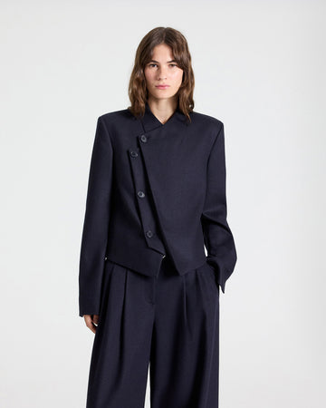 TWP Midnight Oli Blazer in Wool Flannel view 1