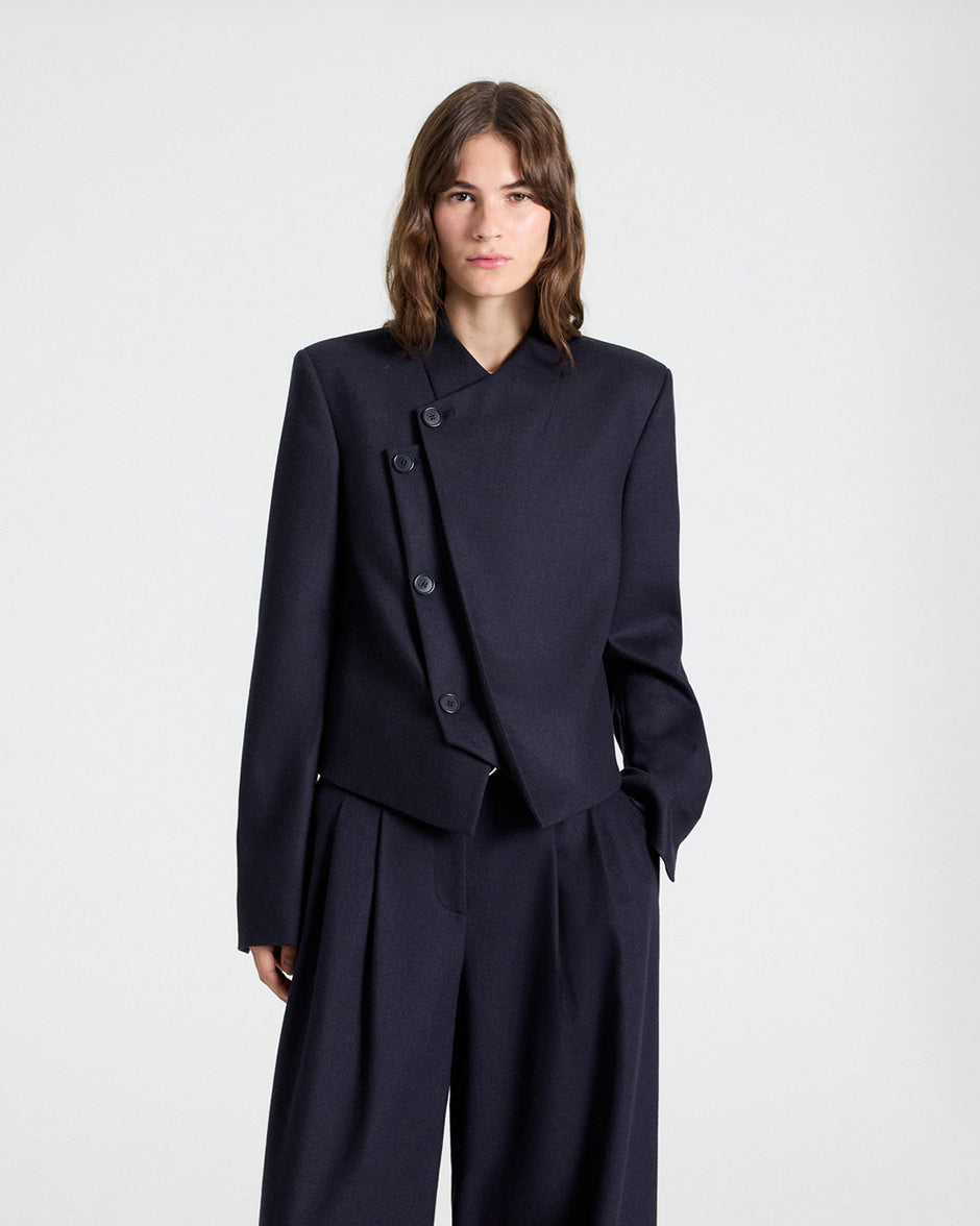 TWP Midnight Oli Blazer in Wool Flannel view 1