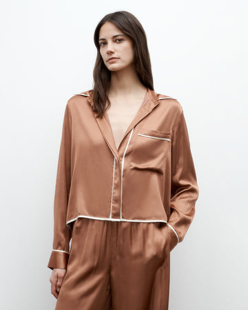 TWP Argan oil Sleepover Top in Shiny Satin view 2