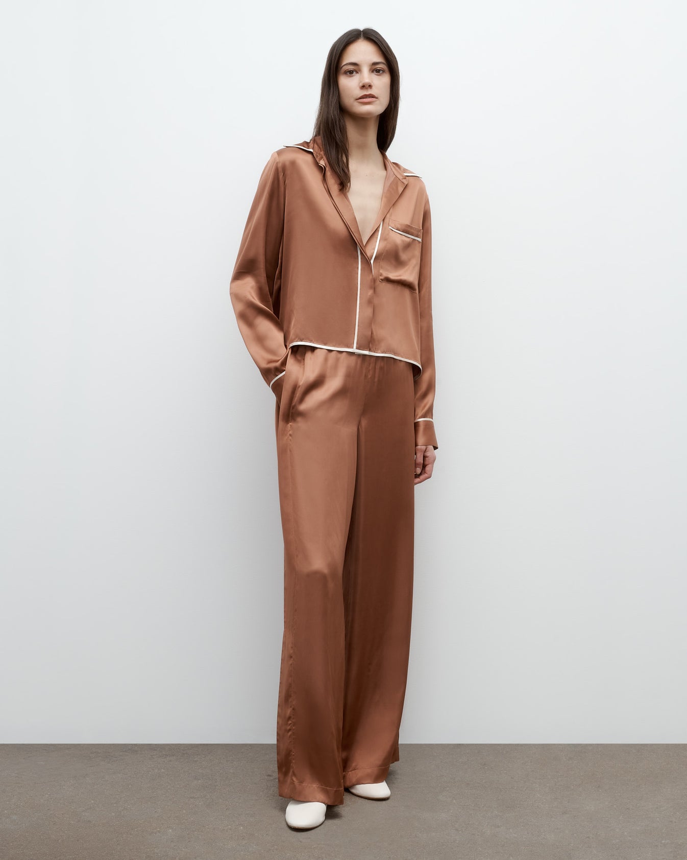 TWP Argan oil Eve PJ Pant in Shiny Satin view 4