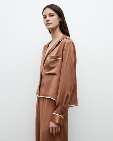TWP Argan oil Sleepover Top in Shiny Satin view 4