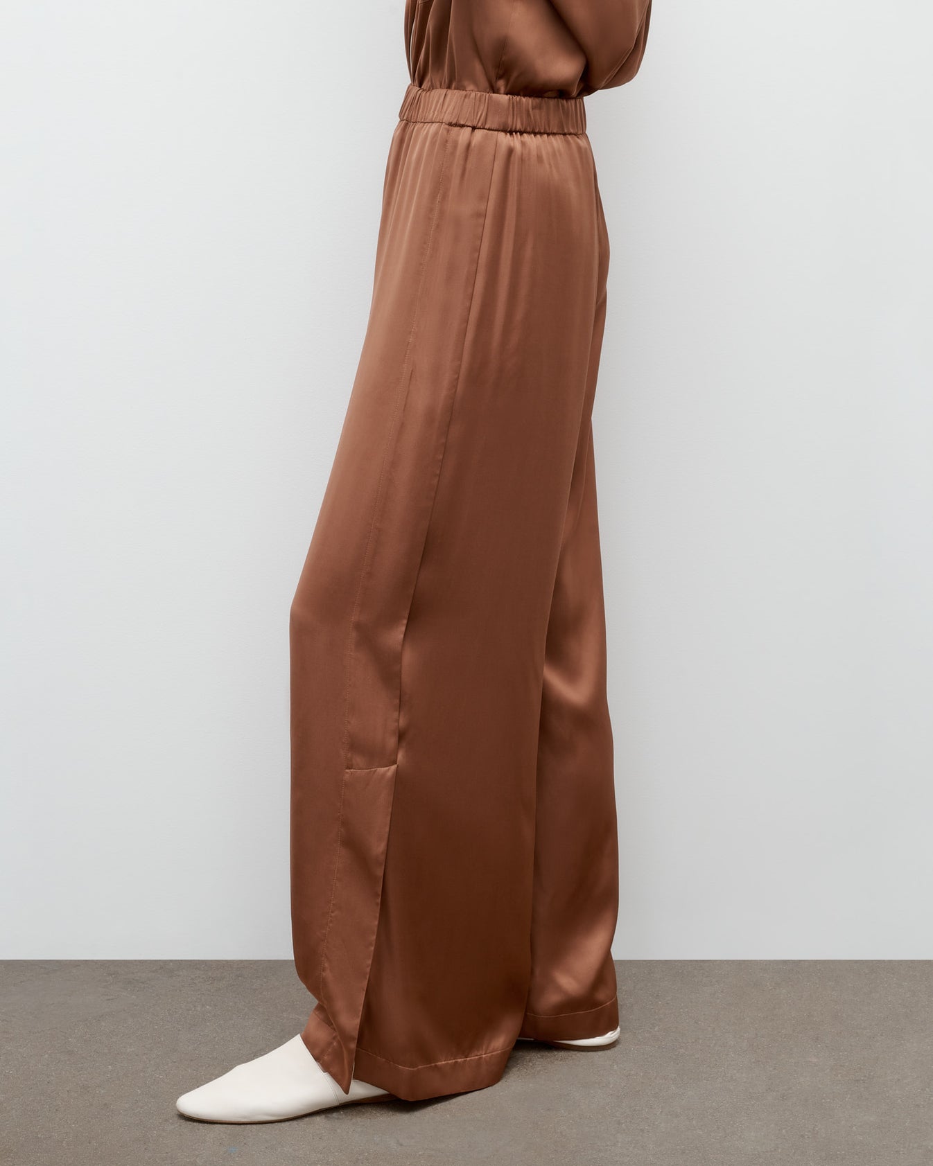 TWP Argan oil Eve PJ Pant in Shiny Satin view 1