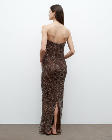 TWP Gold Carolyn&#39;s Gown with Sequins on Netting view 5