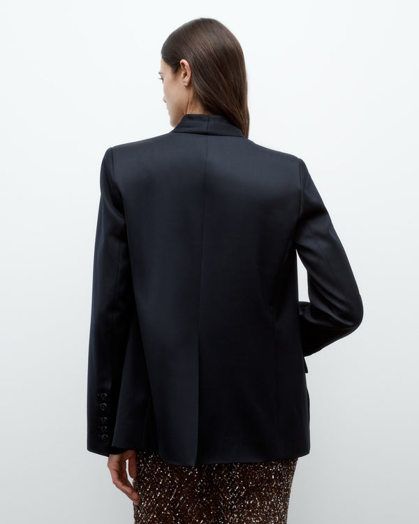TWP Midnight New Dinner Jacket in Satin Faced Wool Suiting view 4