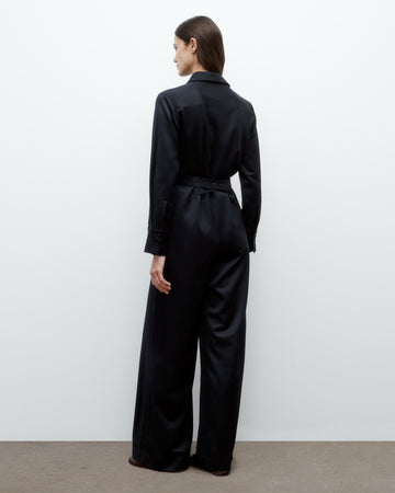 TWP Midnight All Night Long Jumpsuit in Satin Faced Wool Suiting view 5