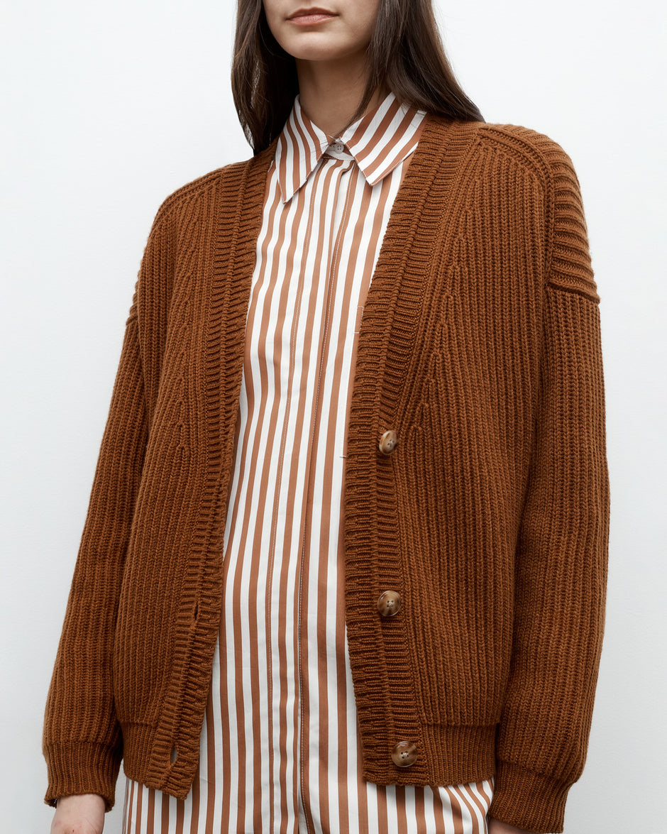 TWP Nut brittle Cardi in Italian Cashmere view 3