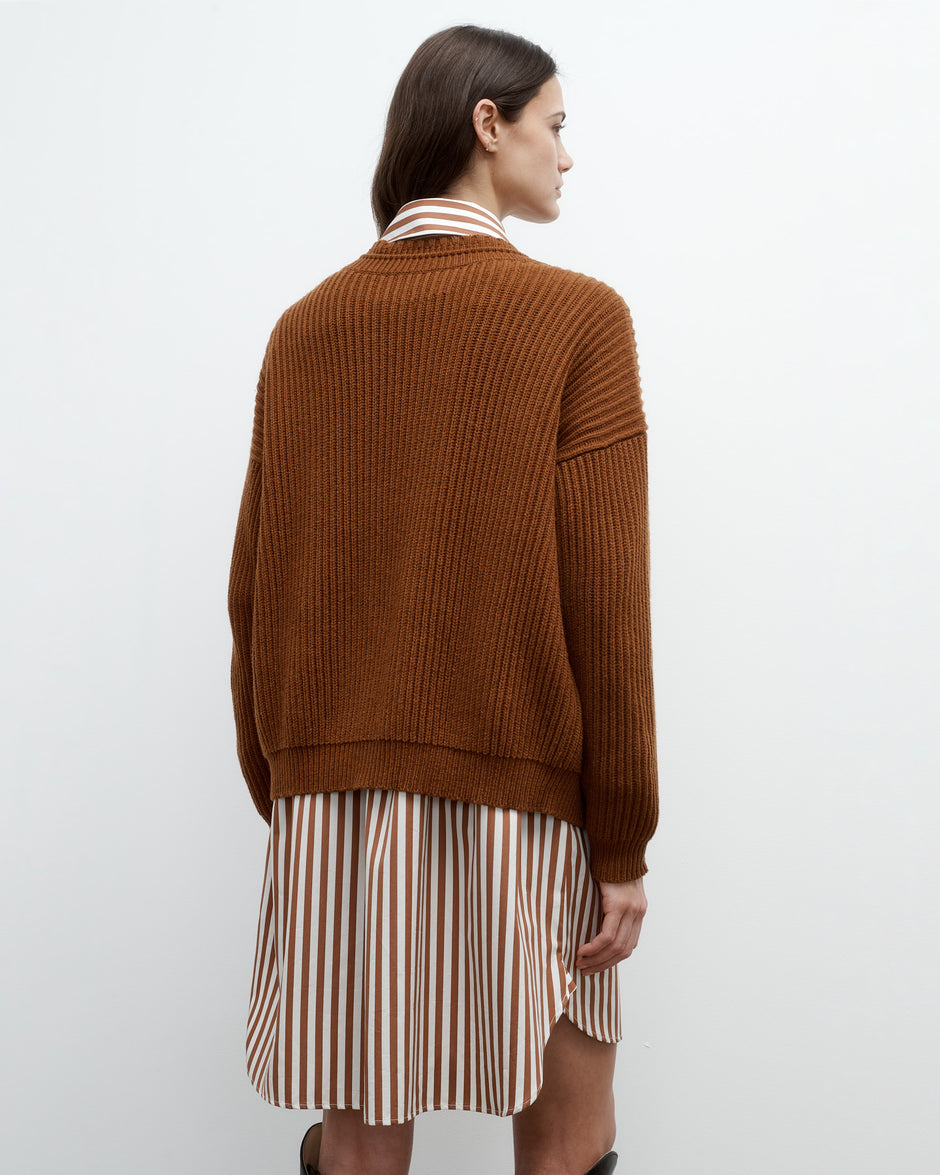 TWP Nut brittle Cardi in Italian Cashmere view 5