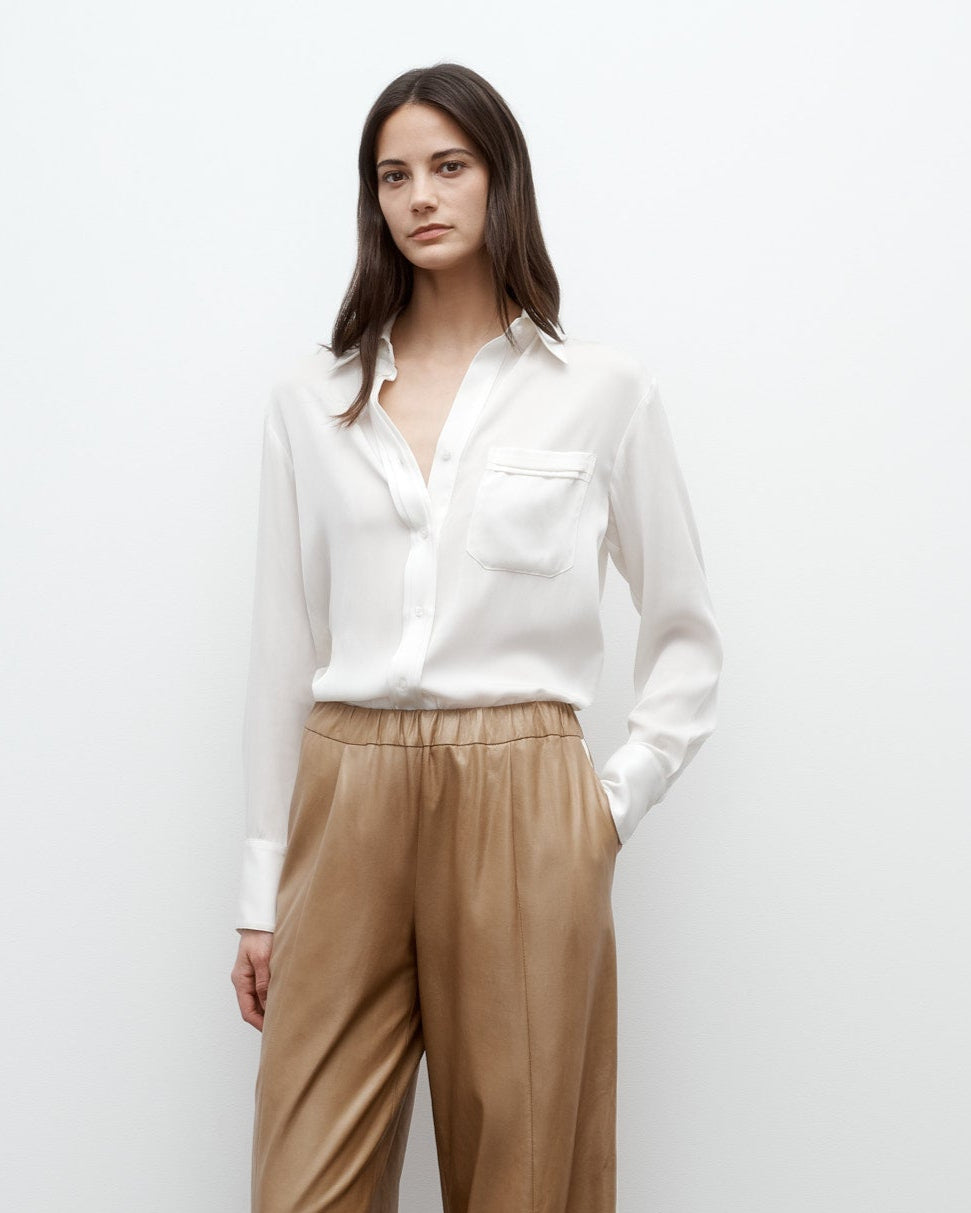 TWP Ivory New Joey Shirt in Silk Georgette view 1