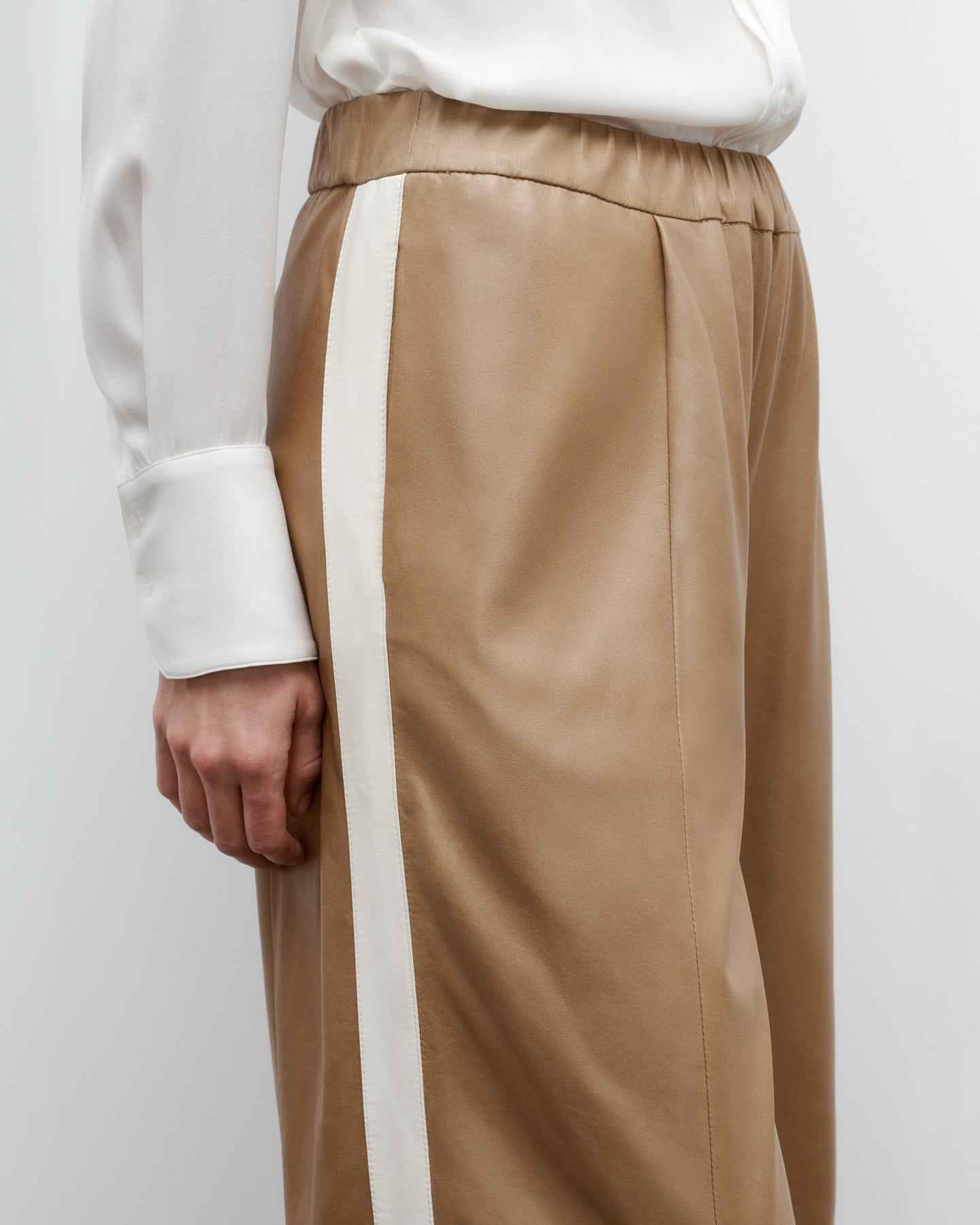 TWP Kelp / bone Eva Pant with Tux in Paper Leather view 1