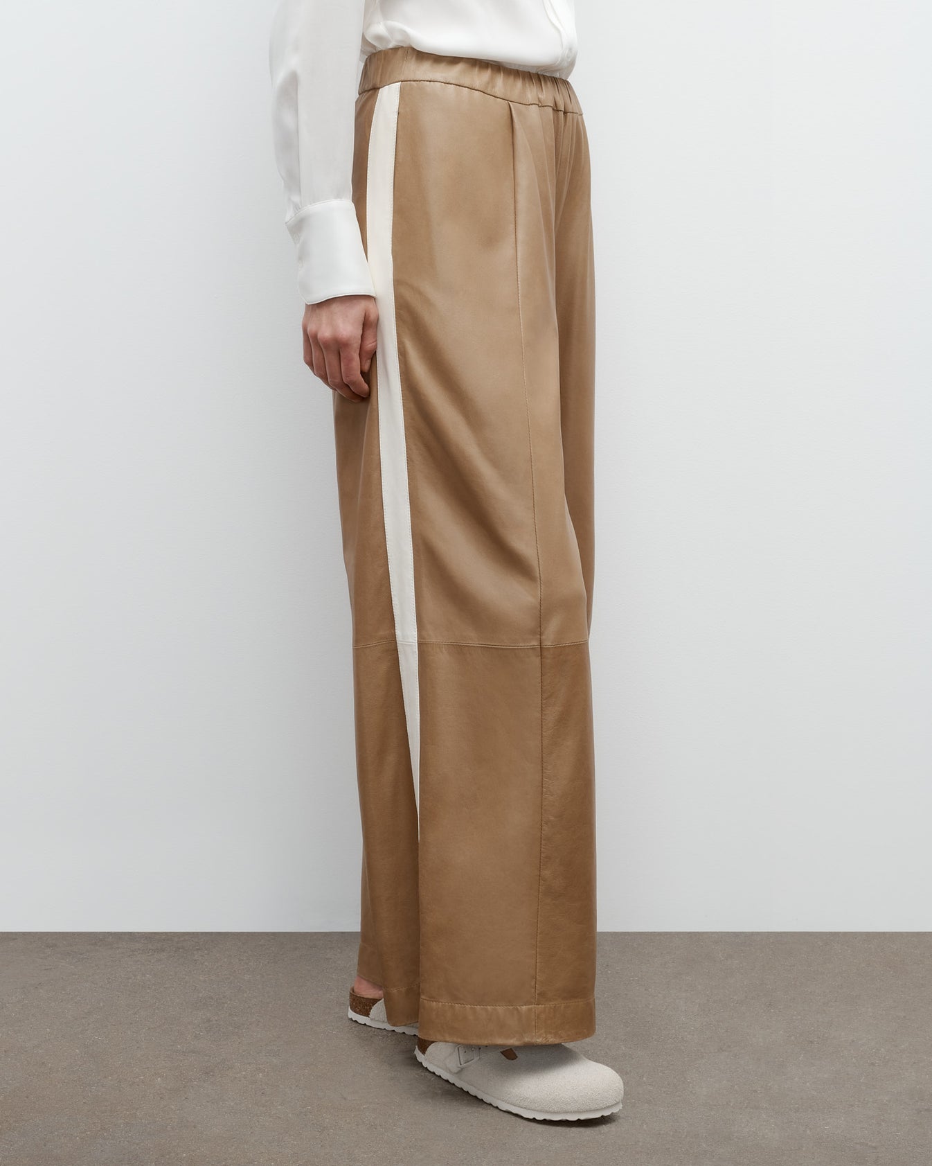TWP Kelp / bone Eva Pant with Tux in Paper Leather view 4