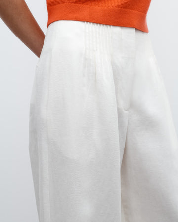 TWP Ivoire Mini Pleat Trouser in Washed Linen Suiting view 2
