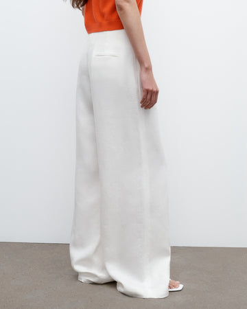 TWP Ivoire Mini Pleat Trouser in Washed Linen Suiting view 4