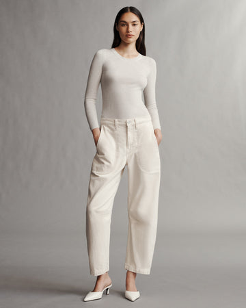 TWP White heather grey Knit Crewneck in Merino Wool view 6