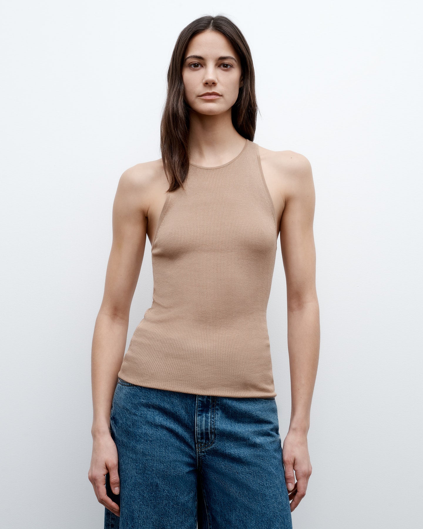 TWP Camel Harbor Tank in Viscose Silk view 1