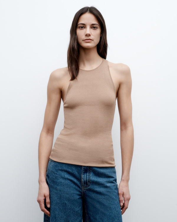 TWP Camel Harbor Tank in Viscose Silk view 1
