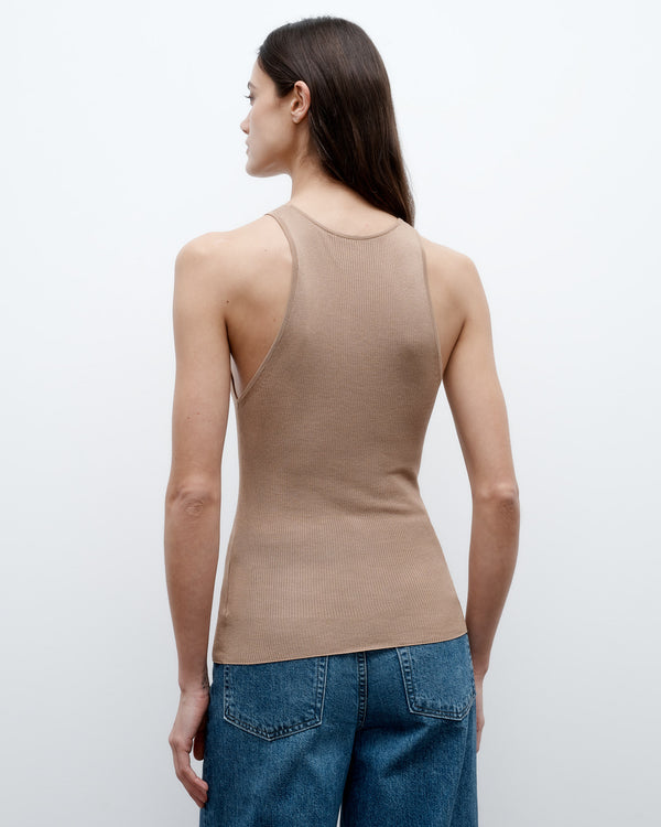 TWP Camel Harbor Tank in Viscose Silk view 4