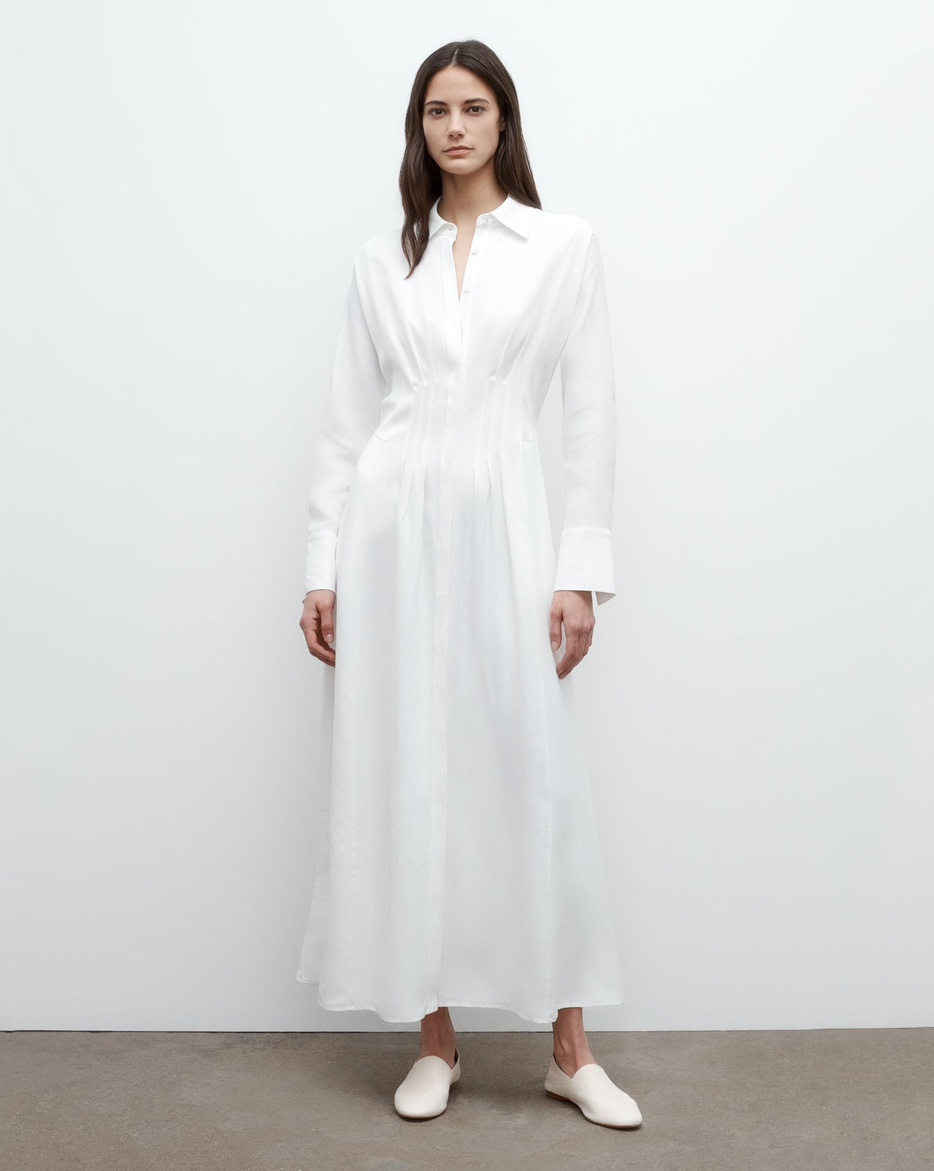 TWP White Main Street After Midnight Dress in Coated Viscose Linen view 1
