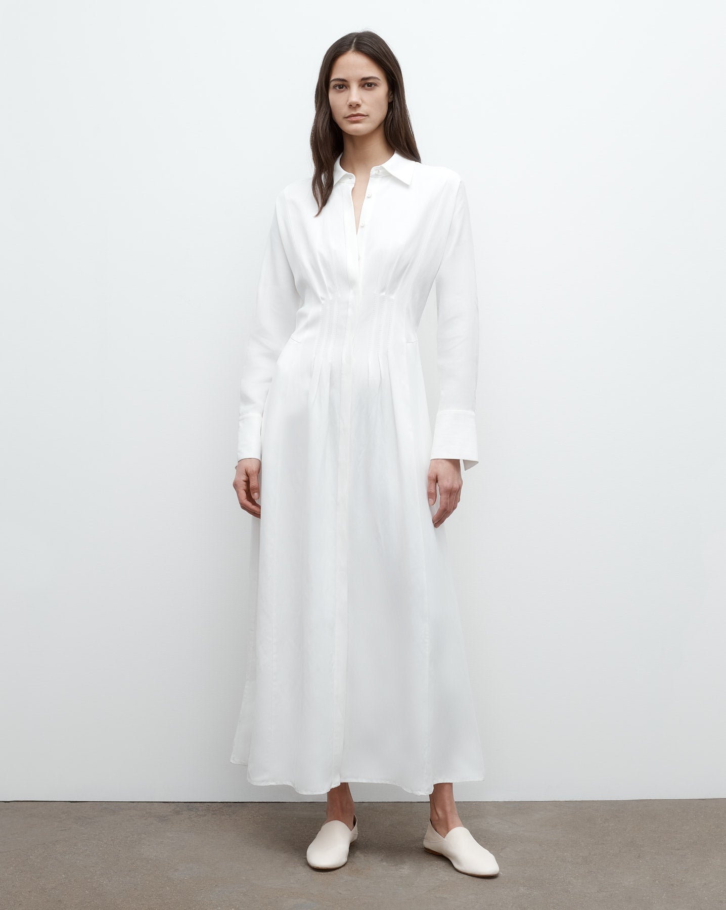TWP White Main Street After Midnight Dress in Coated Viscose Linen view 1