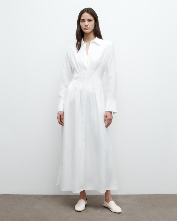TWP White Main Street After Midnight Dress in Coated Viscose Linen view 1