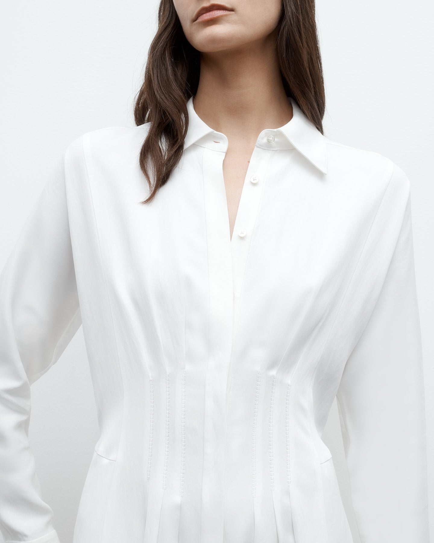 TWP White Main Street After Midnight Dress in Coated Viscose Linen view 2