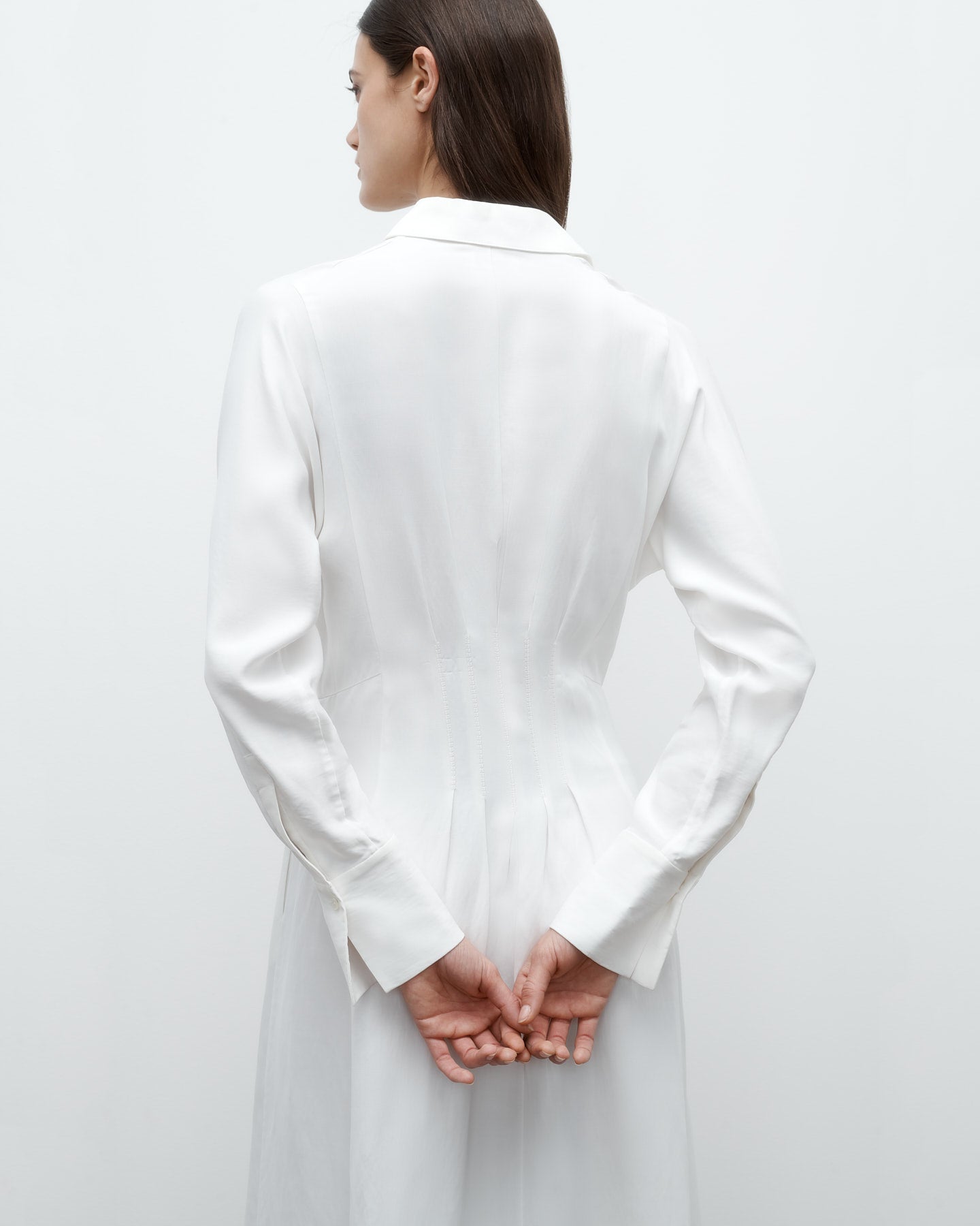 TWP White Main Street After Midnight Dress in Coated Viscose Linen view 5