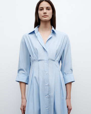 TWP Oxford blue M Dress in Superfine Cotton view 2