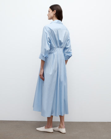 TWP Oxford blue M Dress in Superfine Cotton view 3