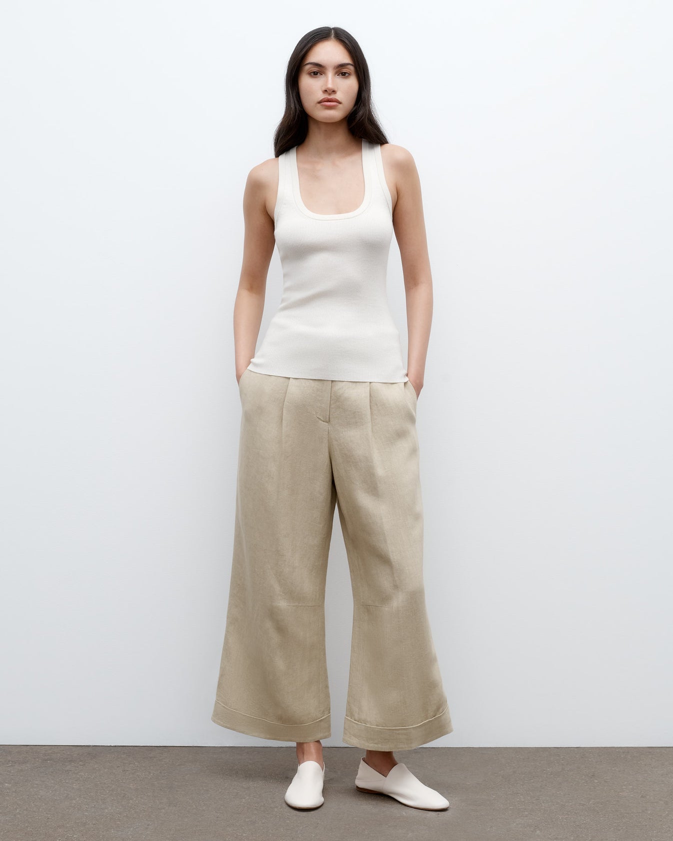 TWP Ivory Perfect Tank in Cashmere view 3