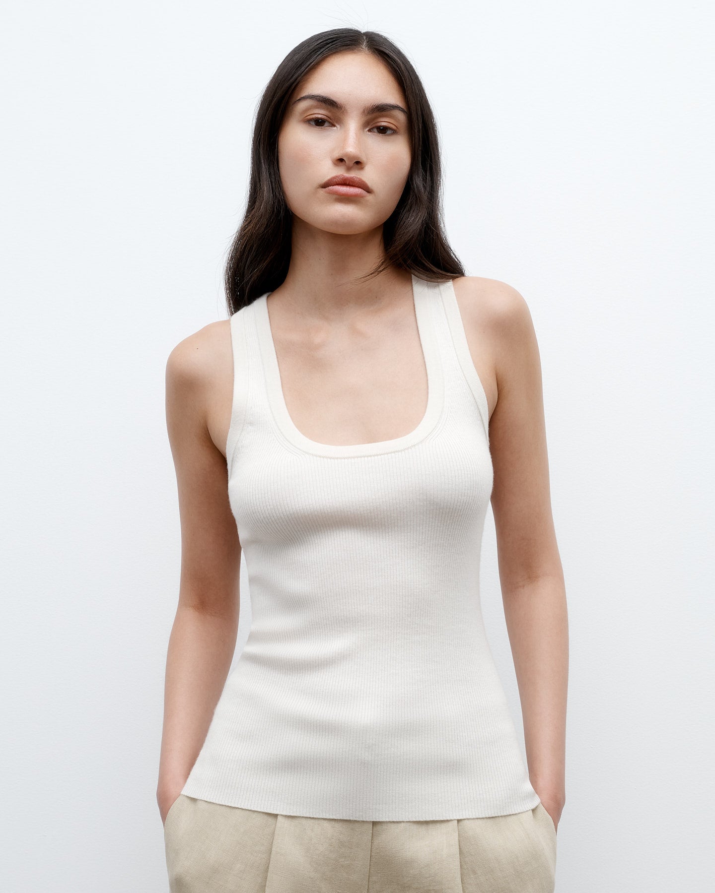 TWP Ivory Perfect Tank in Cashmere view 1